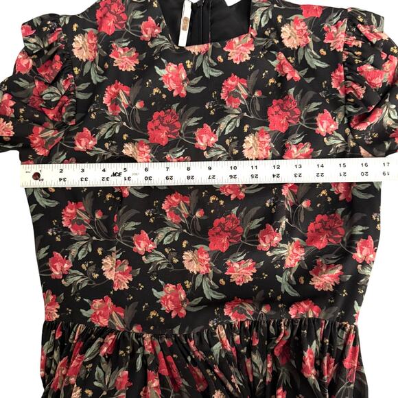 EUC $575 Alcoolique Black Floral Linda Dress IT 42 US 6 - Like new! - Picture 12 of 14